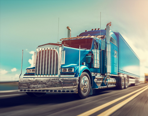 Freight truck on open road